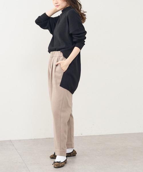 PUAL CE CIN（ピュアルセシン）の「ウール混ライトモッサテーパードパンツ（その他パンツ・レディース・チャコールグレー/ベージュ/ライトベージュ・FREE）」の11枚目の写真