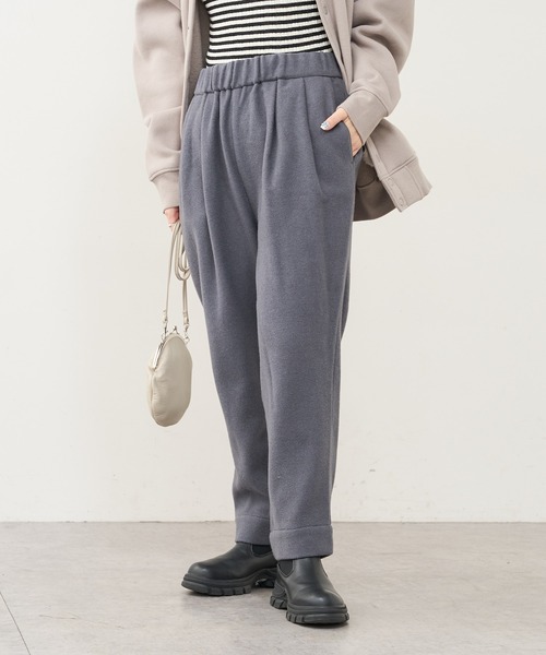 PUAL CE CIN（ピュアルセシン）の「ウール混ライトモッサテーパードパンツ（その他パンツ・レディース・チャコールグレー/ベージュ/ライトベージュ・FREE）」の13枚目の写真