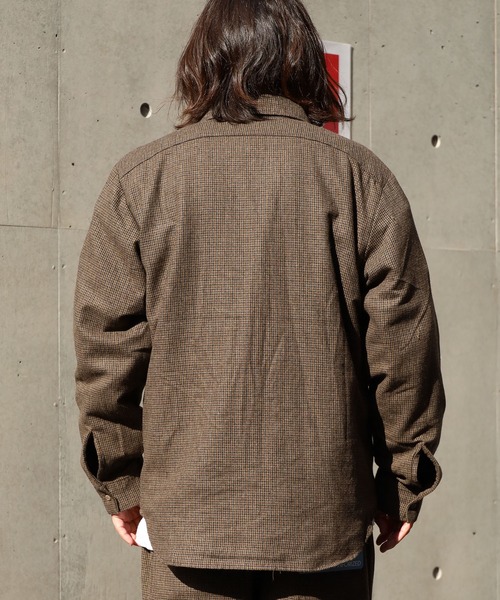 FIVE BROTHER（ファイブブラザー）の「FIVE BROTHER/ファイブブラザー HOUNDSTOOTH WORK SHIRT シャツ 千鳥柄 ワークシャツ アメカジ（シャツ/ブラウス・メンズ・ブラウン/ブルー・M/L）」の10枚目の写真