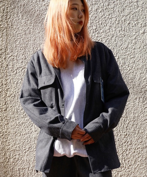 FIVE BROTHER（ファイブブラザー）の「FIVE BROTHER/ファイブブラザー HOUNDSTOOTH WORK SHIRT シャツ 千鳥柄 ワークシャツ アメカジ（シャツ/ブラウス・メンズ・ブラウン/ブルー・M/L）」の14枚目の写真