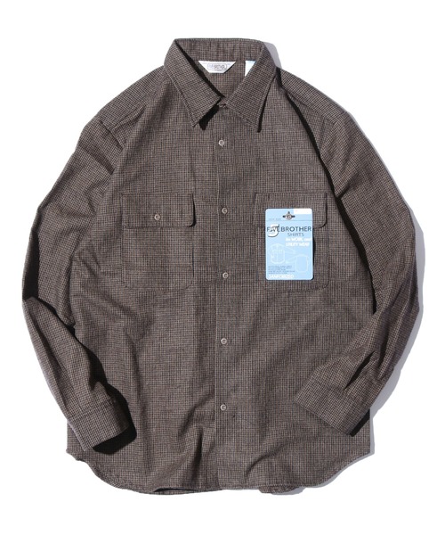 FIVE BROTHER（ファイブブラザー）の「FIVE BROTHER/ファイブブラザー HOUNDSTOOTH WORK SHIRT シャツ 千鳥柄 ワークシャツ アメカジ（シャツ/ブラウス・メンズ・ブラウン/ブルー・M/L）」の19枚目の写真