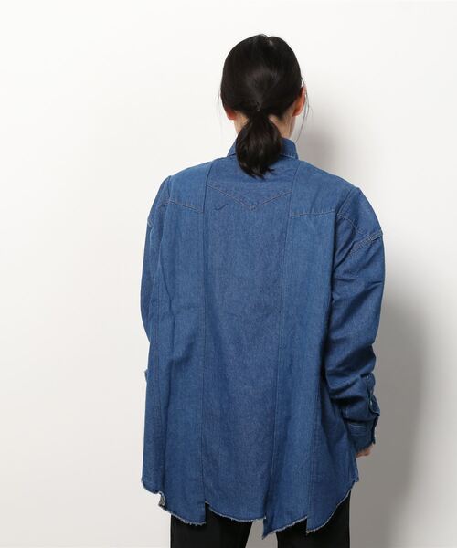 77circa（ナナナナサーカ）の「77circa circa make width adjustable denim western top (cm22ss-04)（シャツ/ブラウス・メンズ・ブルー・FREE）」の8枚目の写真