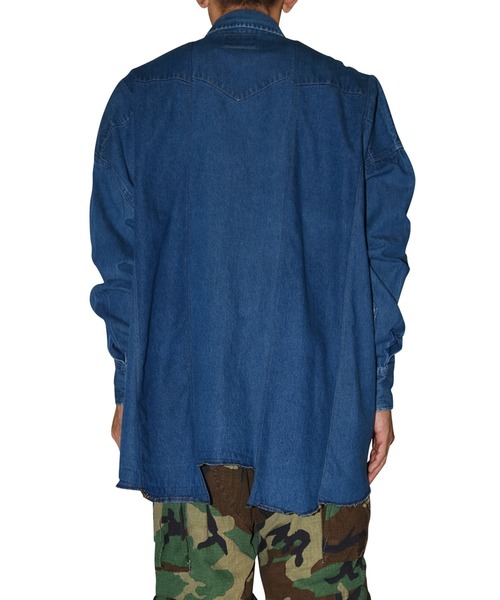 77circa（ナナナナサーカ）の「77circa circa make width adjustable denim western top (cm22ss-04)（シャツ/ブラウス・メンズ・ブルー・FREE）」の3枚目の写真