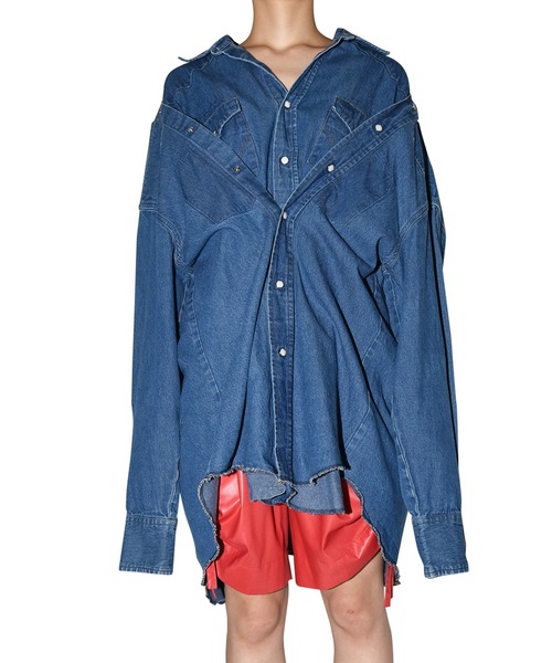 77circa（ナナナナサーカ）の「77circa circa make width adjustable denim western top (cm22ss-04)（シャツ/ブラウス・メンズ・ブルー・FREE）」の5枚目の写真
