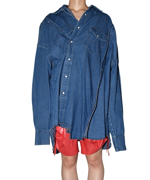 77circa（ナナナナサーカ）の「77circa circa make width adjustable denim western top (cm22ss-04)（シャツ/ブラウス・メンズ・ブルー・FREE）」の6枚目の写真