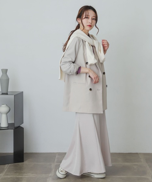 SENSE OF PLACE by URBAN RESEARCH（センスオブプレイスバイアーバンリサーチ）の「カルゼテーラードジャケット（テーラードジャケット・レディース・ブラック/ライトベージュ・ONE）」の2枚目の写真