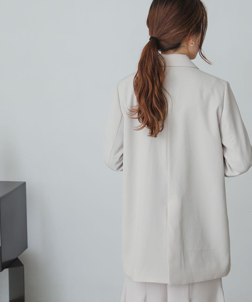 SENSE OF PLACE by URBAN RESEARCH（センスオブプレイスバイアーバンリサーチ）の「カルゼテーラードジャケット（テーラードジャケット・レディース・ブラック/ライトベージュ・ONE）」の5枚目の写真