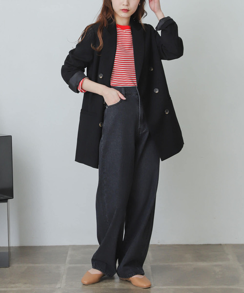 SENSE OF PLACE by URBAN RESEARCH（センスオブプレイスバイアーバンリサーチ）の「カルゼテーラードジャケット（テーラードジャケット・レディース・ブラック/ライトベージュ・ONE）」の15枚目の写真