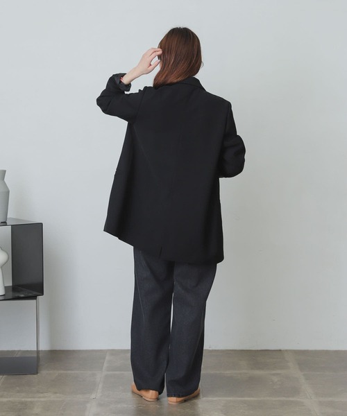 SENSE OF PLACE by URBAN RESEARCH（センスオブプレイスバイアーバンリサーチ）の「カルゼテーラードジャケット（テーラードジャケット・レディース・ブラック/ライトベージュ・ONE）」の19枚目の写真