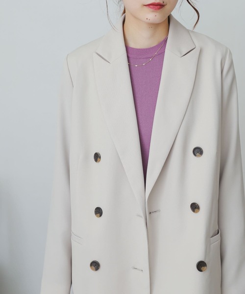 SENSE OF PLACE by URBAN RESEARCH（センスオブプレイスバイアーバンリサーチ）の「カルゼテーラードジャケット（テーラードジャケット・レディース・ブラック/ライトベージュ・ONE）」の21枚目の写真