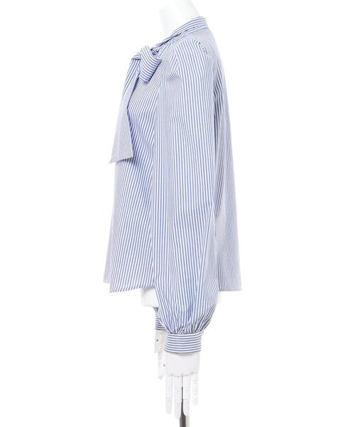 INGNI（イング）の「ボウタイ／ブラウス／A（シャツ/ブラウス・レディース・ブラック/オフホワイト/ブルー系1・M）」の5枚目の写真