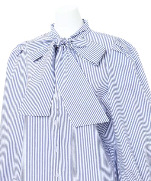 INGNI（イング）の「ボウタイ／ブラウス／A（シャツ/ブラウス・レディース・ブラック/オフホワイト/ブルー系1・M）」の7枚目の写真