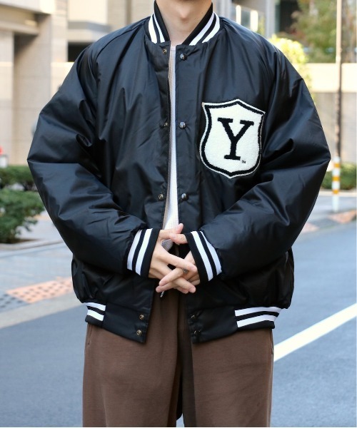 SUNNY  SPORTS（サニースポーツ）の「SUNNY SPORTS/サニースポーツ YALE STADIUM JACKET MADE BY A.S.Wイェールスタジアムジャケット 米国製（スタジャン・メンズ・ブラック・LARGE/X-LARGE/XX-LARGE）」の2枚目の写真