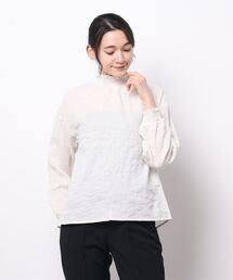 Samansa Mos2 | 襟シャーリングブラウス(シャツ/ブラウス)