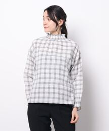 Samansa Mos2 | 襟シャーリングブラウス(シャツ/ブラウス)