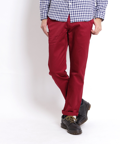 GIORDANO（ジョルダーノ）の「[GIORDANO]ウエポンカラーチノパンツ（チノパンツ・メンズ・ブラック/ベージュ/レッド・MEDIUM/LARGE）」の3枚目の写真