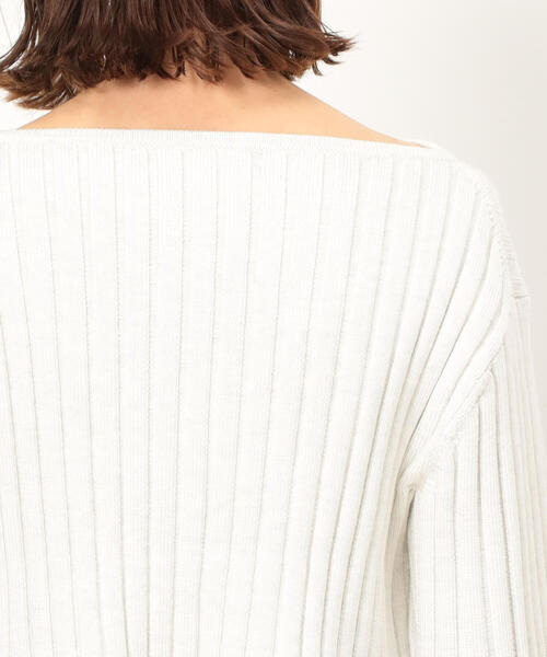 EDITION（エディション）の「BLIGHT RAYON WIDE RIB レーヨンポリエステル クロップドニット（ニット/セーター・レディース・ホワイト系その他/ブラック系その他・FREE）」の11枚目の写真