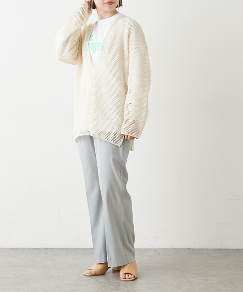 Omekashi(オメカシ)の「メッシュプルオーバー(Tシャツ/カットソー・レディース・アイボリー/キャメル/ブラック・FREE)」の10枚目の写真