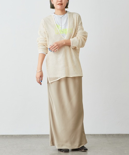 Omekashi(オメカシ)の「メッシュプルオーバー(Tシャツ/カットソー・レディース・アイボリー/キャメル/ブラック・FREE)」の20枚目の写真