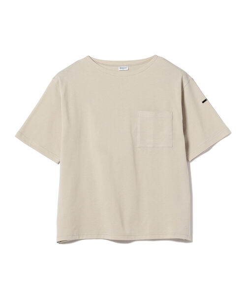 ORCIVAL(オーシバル)の「ORCIVAL / 鹿の子 ボートネック Tシャツ(Tシャツ/カットソー・メンズ・ベージュ/パープル/グリーン・4/5)」の2枚目の写真