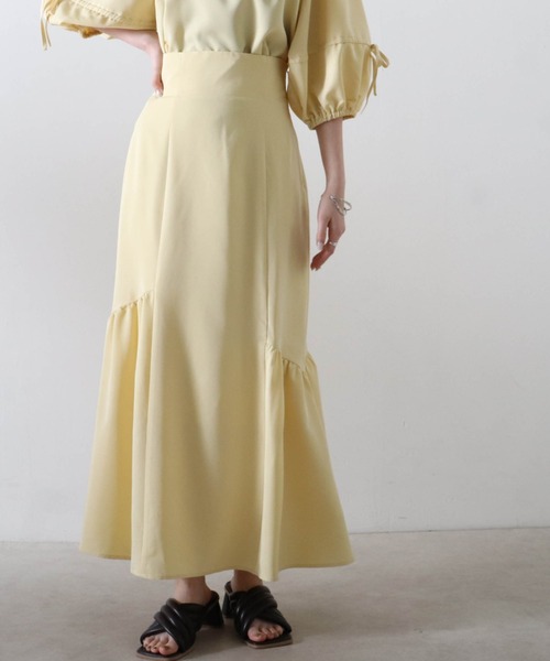 Cheek（チーク）の「アシメマーメイドスカート（スカート・レディース・カーキ/グレイッシュベージュ/イエロー・FREE）」の3枚目の写真