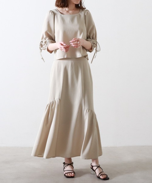 Cheek（チーク）の「アシメマーメイドスカート（スカート・レディース・カーキ/グレイッシュベージュ/イエロー・FREE）」の9枚目の写真
