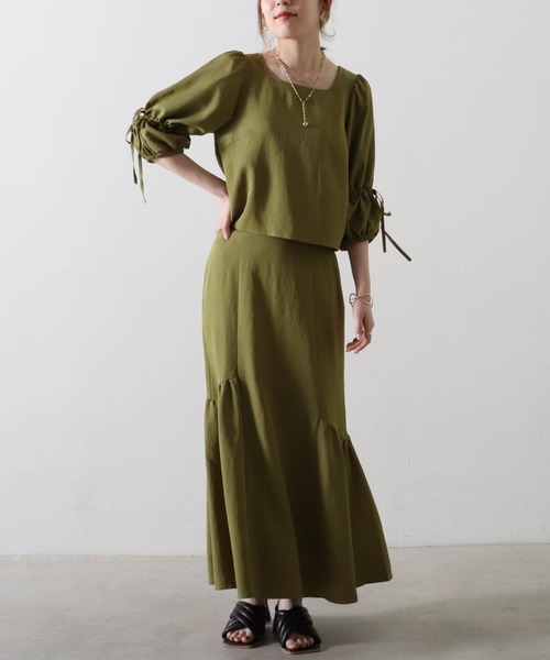 Cheek（チーク）の「アシメマーメイドスカート（スカート・レディース・カーキ/グレイッシュベージュ/イエロー・FREE）」の17枚目の写真