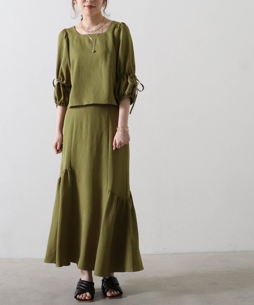 Cheek（チーク）の「アシメマーメイドスカート（スカート・レディース・カーキ/グレイッシュベージュ/イエロー・FREE）」の19枚目の写真