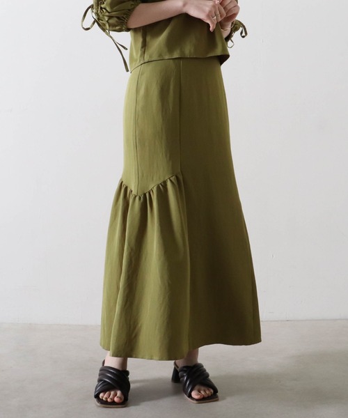 Cheek（チーク）の「アシメマーメイドスカート（スカート・レディース・カーキ/グレイッシュベージュ/イエロー・FREE）」の21枚目の写真