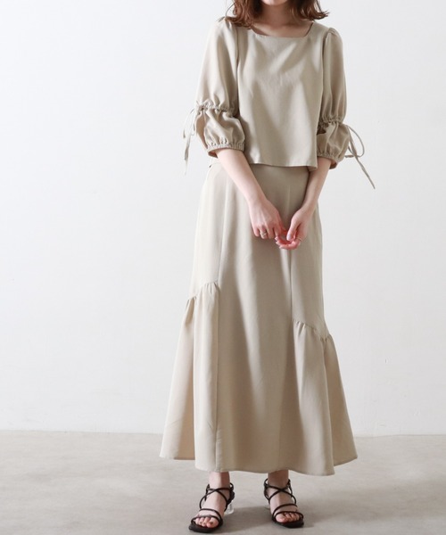 Cheek（チーク）の「アシメマーメイドスカート（スカート・レディース・カーキ/グレイッシュベージュ/イエロー・FREE）」の7枚目の写真