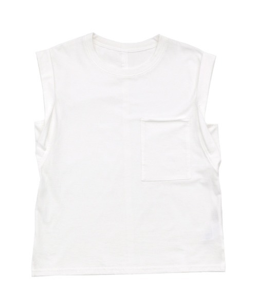 select MOCA(セレクトモカ)の「スリーブデザインオーガニックコットントップス(Tシャツ/カットソー・レディース・ホワイト/ブラック/ピンク/ブルーグリーン・FREE)」の6枚目の写真