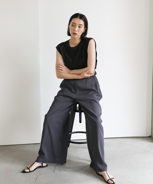 select MOCA(セレクトモカ)の「スリーブデザインオーガニックコットントップス(Tシャツ/カットソー・レディース・ホワイト/ブラック/ピンク/ブルーグリーン・FREE)」の20枚目の写真