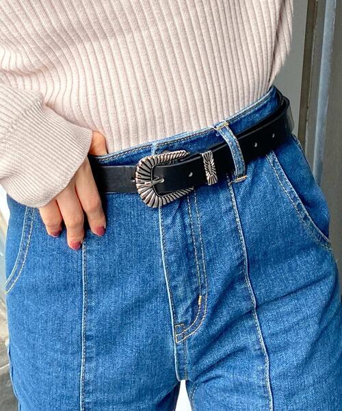 INGNI（イング）の「ウエスタンバックルベルト／A（ベルト・レディース・ブラック/クリア・ONE SIZE）」の2枚目の写真