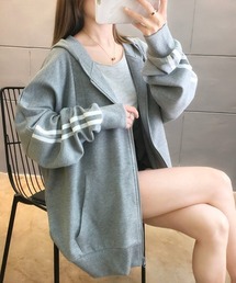 Coo+i（クーイ）の「オーバーサイズラインパーカー（パーカー）」