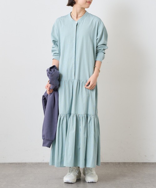 Omekashi（オメカシ）の「ストライプティアードワンピース（ワンピース  