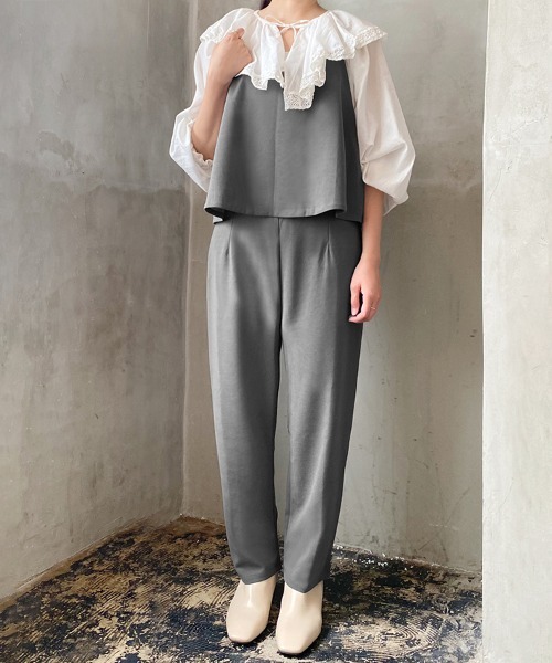 Doux Belle（ドゥーベル）の「バッククロスキャミオールインワン（サロペット/オーバーオール・レディース・ブラック/グレー/グリーン/ブルー/ベージュ・MEDIUM/LARGE/X-LARGE/XX-LARGE/SMALL）」の20枚目の写真