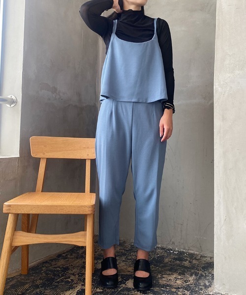 Doux Belle（ドゥーベル）の「バッククロスキャミオールインワン（サロペット/オーバーオール・レディース・ブラック/グレー/グリーン/ブルー/ベージュ・MEDIUM/LARGE/X-LARGE/XX-LARGE/SMALL）」の13枚目の写真