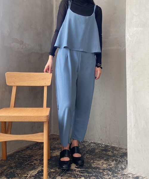 Doux Belle（ドゥーベル）の「バッククロスキャミオールインワン（サロペット/オーバーオール・レディース・ブラック/グレー/グリーン/ブルー/ベージュ・MEDIUM/LARGE/X-LARGE/XX-LARGE/SMALL）」の14枚目の写真