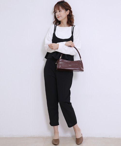 Doux Belle（ドゥーベル）の「バッククロスキャミオールインワン（サロペット/オーバーオール・レディース・ブラック/グレー/グリーン/ブルー/ベージュ・MEDIUM/LARGE/X-LARGE/XX-LARGE/SMALL）」の21枚目の写真