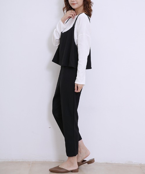 Doux Belle（ドゥーベル）の「バッククロスキャミオールインワン（サロペット/オーバーオール・レディース・ブラック/グレー/グリーン/ブルー/ベージュ・MEDIUM/LARGE/X-LARGE/XX-LARGE/SMALL）」の22枚目の写真