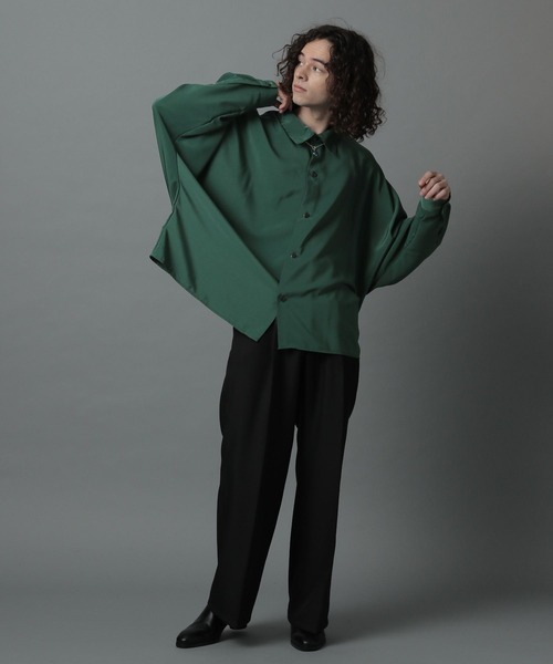 HARE（ハレ）の「ドルマンBIGシャツ(HARE)（シャツ/ブラウス・メンズ・ブラック/オフホワイト/グリーン/ブルー・SMALL/MEDIUM）」の15枚目の写真