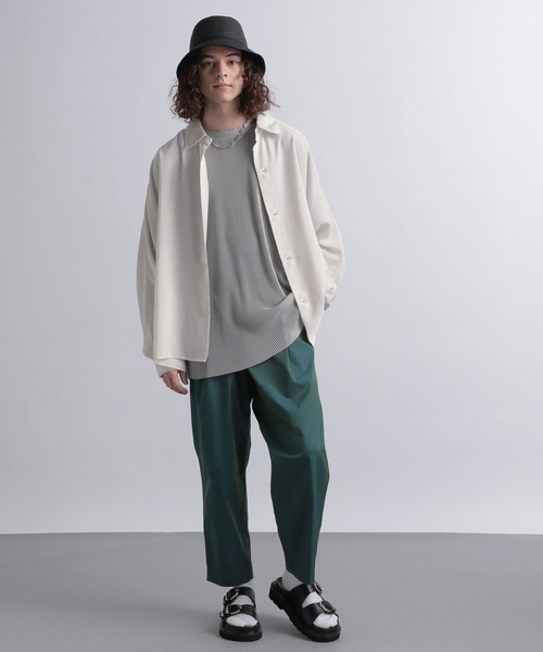 HARE（ハレ）の「ドルマンBIGシャツ(HARE)（シャツ/ブラウス・メンズ・ブラック/オフホワイト/グリーン/ブルー・SMALL/MEDIUM）」の8枚目の写真