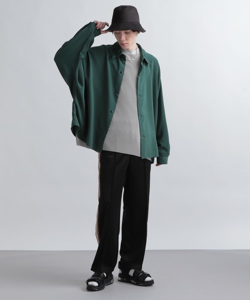 HARE（ハレ）の「ドルマンBIGシャツ(HARE)（シャツ/ブラウス・メンズ・ブラック/オフホワイト/グリーン/ブルー・SMALL/MEDIUM）」の10枚目の写真