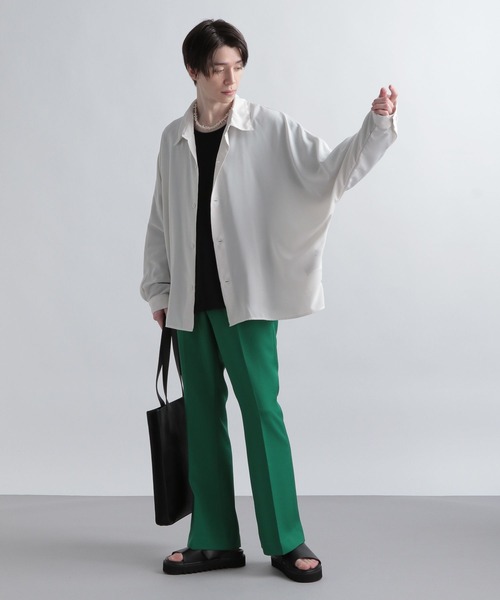 HARE（ハレ）の「ドルマンBIGシャツ(HARE)（シャツ/ブラウス・メンズ・ブラック/オフホワイト/グリーン/ブルー・SMALL/MEDIUM）」の9枚目の写真