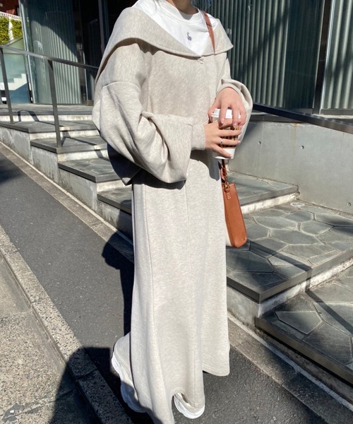 one after another NICE CLAUP（ワンアフターアナザーナイスクラップ）の「セーラーカラートップスとマーメイドスカートセットアップ（ワンピース・レディース・ベージュ/オートミール/ブルー系その他・FREE）」の8枚目の写真