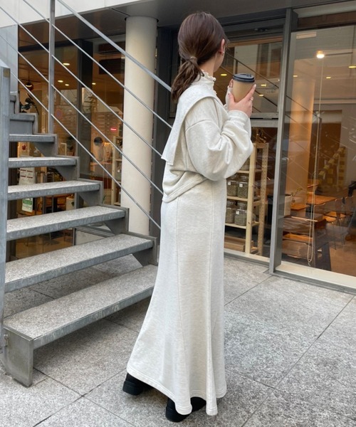 one after another NICE CLAUP（ワンアフターアナザーナイスクラップ）の「セーラーカラートップスとマーメイドスカートセットアップ（ワンピース・レディース・ベージュ/オートミール/ブルー系その他・FREE）」の17枚目の写真