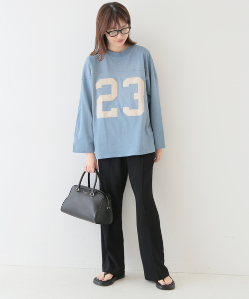 SLOBE IENA(スローブイエナ)の「【SCREEN STARS】SLOBE別注ナンバリングフットボールTシャツ◆(Tシャツ/カットソー・レディース・ネイビー/ブルー・FREE)」の12枚目の写真