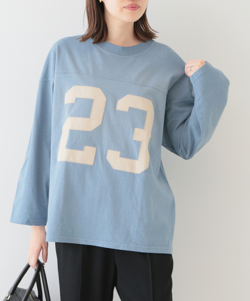SLOBE IENA(スローブイエナ)の「【SCREEN STARS】SLOBE別注ナンバリングフットボールTシャツ◆(Tシャツ/カットソー・レディース・ネイビー/ブルー・FREE)」の20枚目の写真