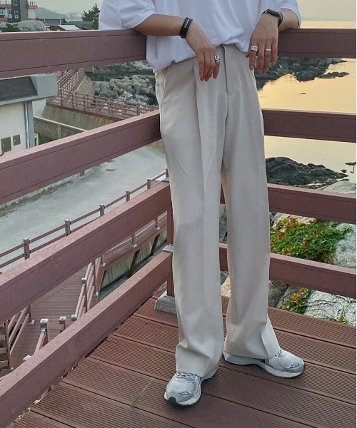 ASCLO(エジュクロ)の「ASCLO Banding Wide Slacks(スラックス・メンズ・ブラック/ベージュ/グレー・SMALL/MEDIUM/LARGE)」の16枚目の写真