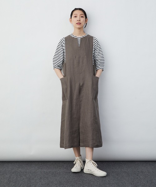 レディース LOISIR ワンピース リネンツイルジャンパースカート
